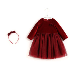 Girl’s Velvet Tulle Flower Dress