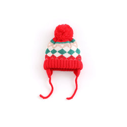 Colorful Jacquard Pompom Knit Hat