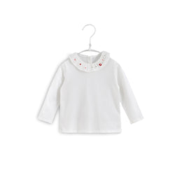 Embroidered Doll Collar Pure Cotton Shirt